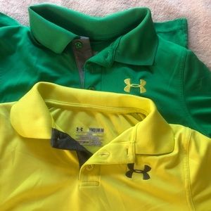 2 Under Armour Boys Polo Shirts Lot of 2 Youth Med